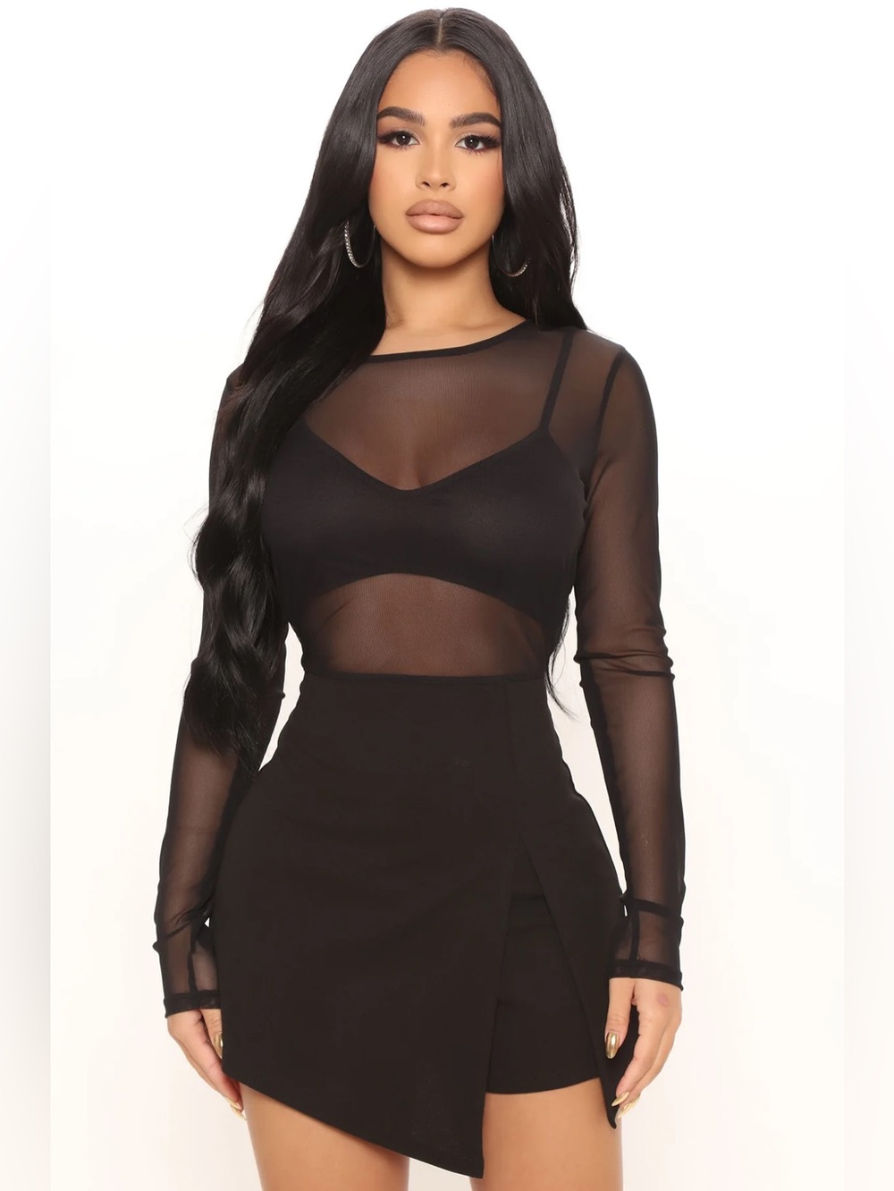 New Fashion Nova Blurred Lines Mesh Romper